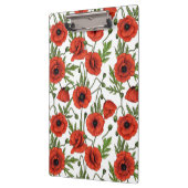 Papaver, rood en groen op wit klembord (Links)