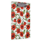Papaver, rood en groen op wit klembord (Rechts)
