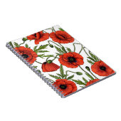 Papaver, rood en groen op wit notitieboek (Rechterzijde)