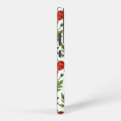 Papaver, rood en groen op wit samsung galaxy hoesje (Rechterkant)