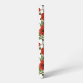 Papaver, rood en groen op wit samsung galaxy hoesje (Linkerkant)