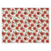 Papaver, rood en groen op wit tafelkleed (Voorkant (Horizontaal))