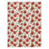 Papaver, rood en groen op wit tafelkleed (Voorkant)
