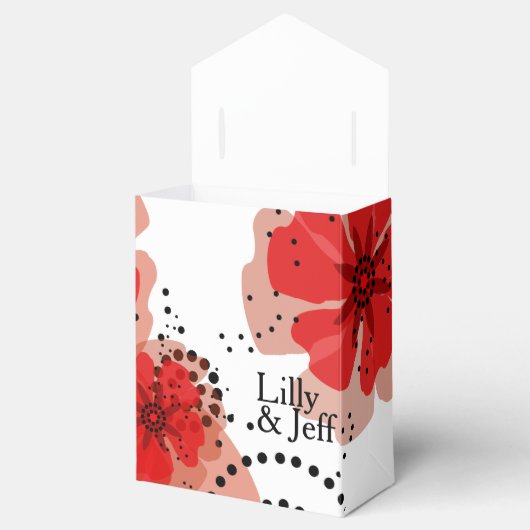 papaver | rood wit zwart bedankdoosjes (Geopend)