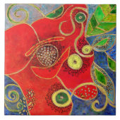 "Papaver" (schilderij) Tegeltje (Voorkant)