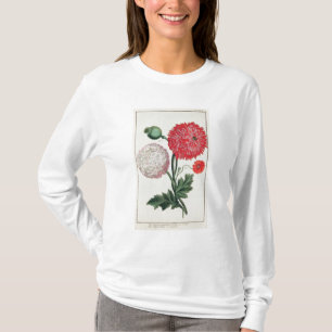 Papaver somniferum en Papaver reas gegraveerd door T-shirt