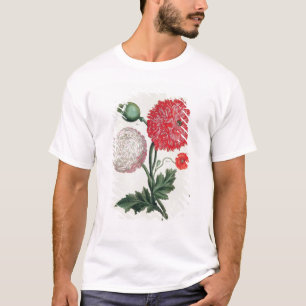 Papaver somniferum en Papaver reas gegraveerd door T-shirt