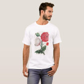 Papaver somniferum en Papaver reas gegraveerd door T-shirt (Voorkant volledig)