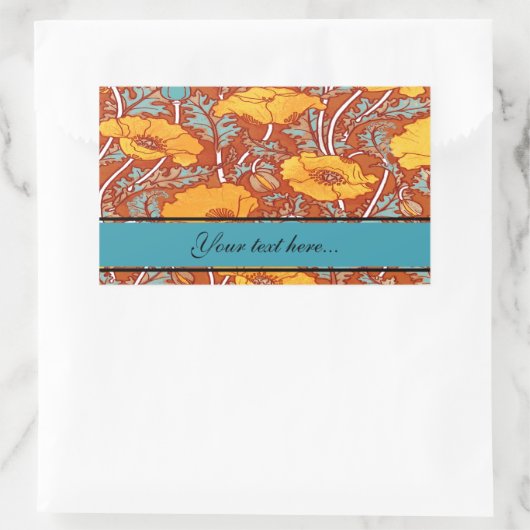  papaver ~ Sticker rechthoek (Tas)