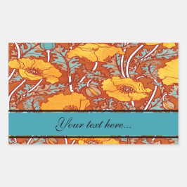  papaver ~ Sticker rechthoek