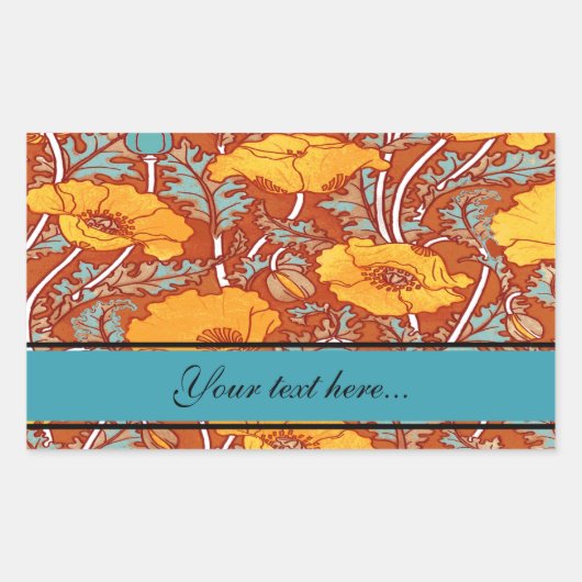  papaver ~ Sticker rechthoek (Voorkant)