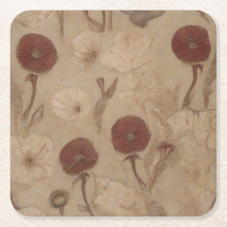 Papaver symboliseert het verval van de beschaving kartonnen onderzetters