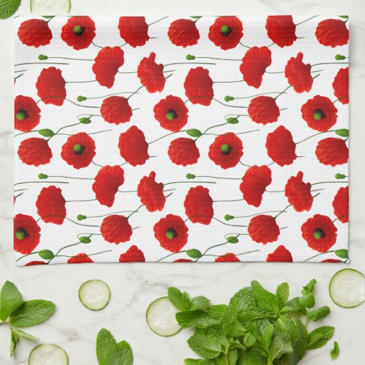 papaver theedoek (Gevouwen)