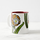 papaver tweekleurige koffiemok (Voorkant links)