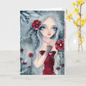 Papaver, van de mist - lege kaart (Gele Bloem)