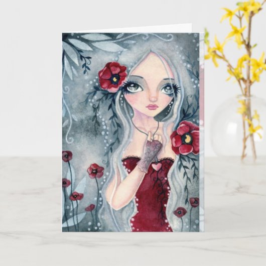 Papaver, van de mist - lege kaart (Gele Bloem)