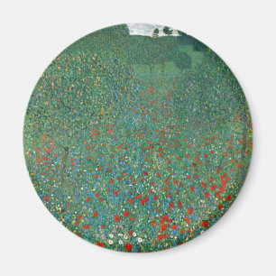 Papaver veld door Gustav Klimt, Vintage Art Nouvea Magneet
