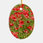 Papaver veld - Verbluffend! Keramisch Ornament (Voorkant)