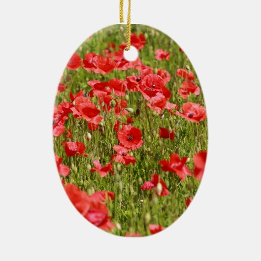Papaver veld - Verbluffend! Keramisch Ornament (Achterkant)