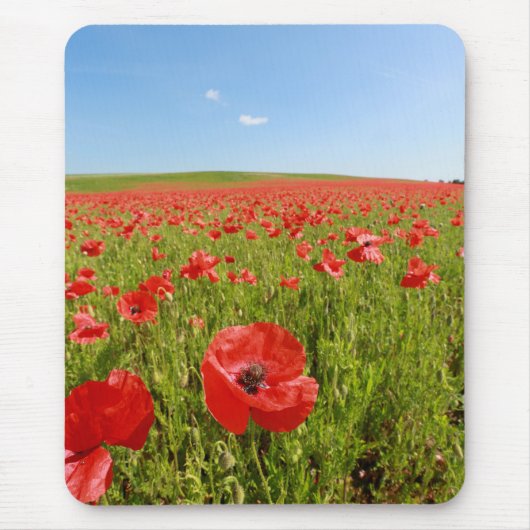 Papaver veld - Verbluffend! Muismat (Voorkant)