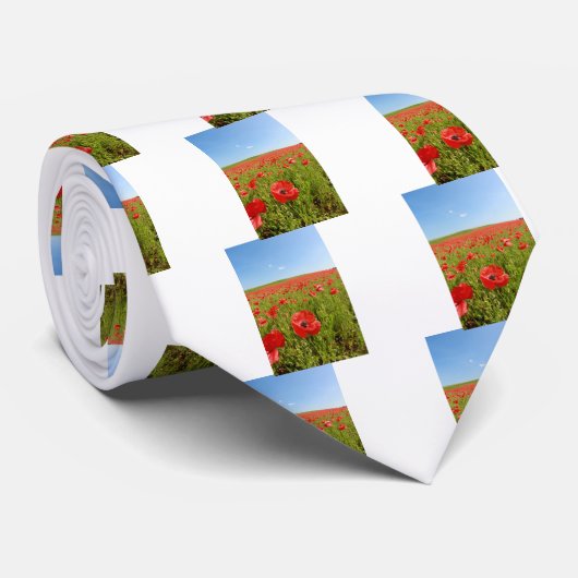 Papaver veld - Verbluffend! Stropdas (Opgerold)