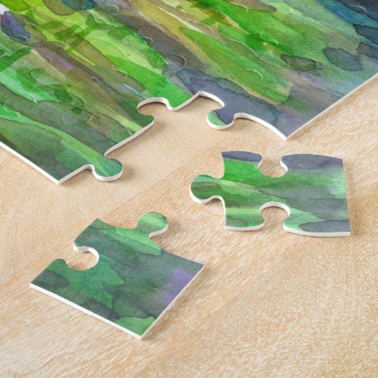 papaver Veldschilderwerk op Waterverf Legpuzzel (Zijkant)