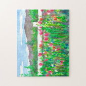 papaver Veldschilderwerk op Waterverf Legpuzzel (Verticaal)