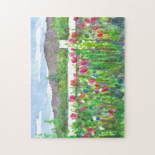 papaver Veldschilderwerk op Waterverf Legpuzzel (Verticaal)