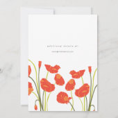 papaver Vertical Invitation Card Kaart (Achterkant)
