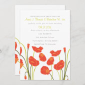 papaver Vertical Invitation Card Kaart (Voorkant / Achterkant)