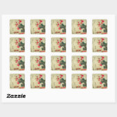 papaver vierkante sticker (Vel)
