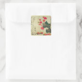 papaver vierkante sticker (Tas)