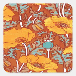  papaver vierkante sticker
