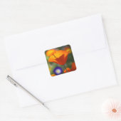 papaver vierkante sticker (Envelop)