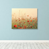 papaver vroeg in de ochtend canvas afdruk (Insitu (Houten vloer))