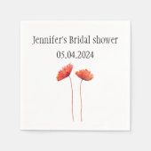 papaver waterverf Rode Vrijgezellenfeest Servet (Voorkant)