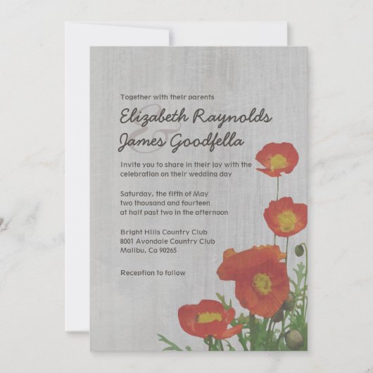  papaver-weddenschappen kaart (Voorkant)