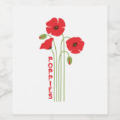 papaver wijn etiket (Enkel label)