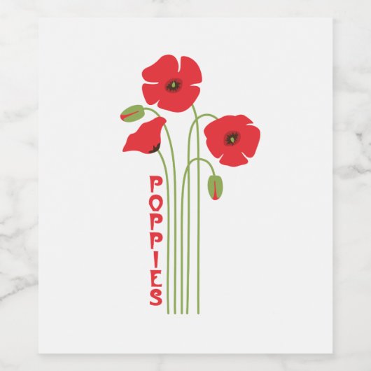 papaver wijn etiket (Enkel label)