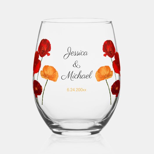 papaver wijnglas zonder voet (Voorkant)