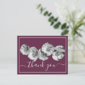  papaver Wine Achtergrond Dank u Briefkaart (Staand voorkant)