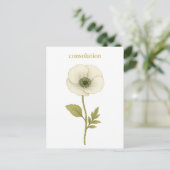 Papaver (wit) — troost briefkaart (Staand voorkant)