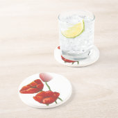 papaver zandsteen onderzetter (Zijkant)