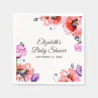 Papaver. Zomerrode bloemen. Bloemen baby shower
