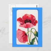  papaverafdrukken briefkaart (Voorkant / Achterkant)