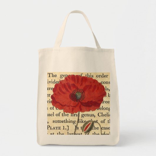  papaverAntiek botanisch collage Tote Bag (Voorkant)