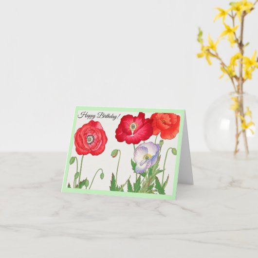  papaverbloem, bloem kaart (Gele Bloem)