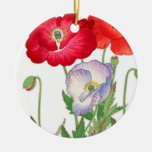 papaverbloem, bloem keramisch ornament