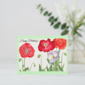  papaverbloem briefkaart (Staand voorkant)