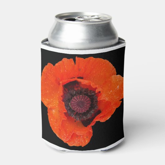 papaverbloem na regenval blikjeskoeler (Blikje Voorkant)